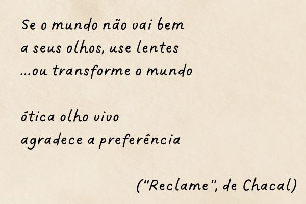 Poesia marginal de Chacal. Poesia marginal de Chacal.