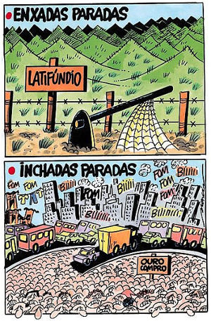 Tirinha sobre as “enxadas paradas” e as “inchadas paradas”