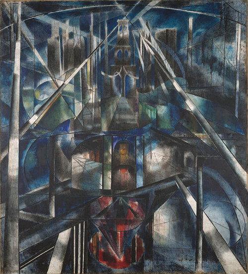 Ponte do Brooklyn, de Joseph Stella, 1919-1920, outro exemplo de obra futurista.
